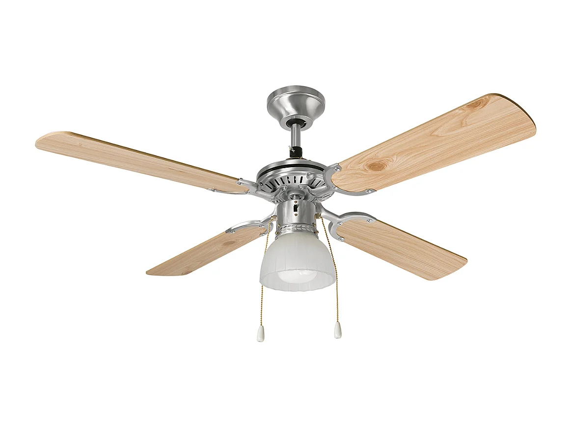 Perenz 7064 CR - Deckenventilator Nussbaum hell Ø105 cm, 4 Flügel, E27