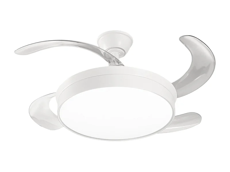 Plafondventilator met licht Perenz 7165 B CT Wit – Ø 106 cm, 4 intrekbare bladen, 6 snelheden, 30W DC-motor, stil