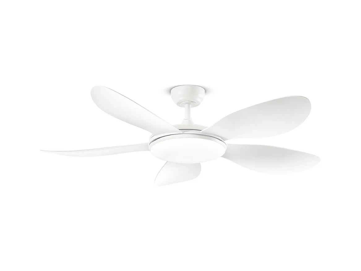 Smarti-Lüfter aus mattweißem Metall, 36 W, LED 7172 B CT, Gleichstrommotor