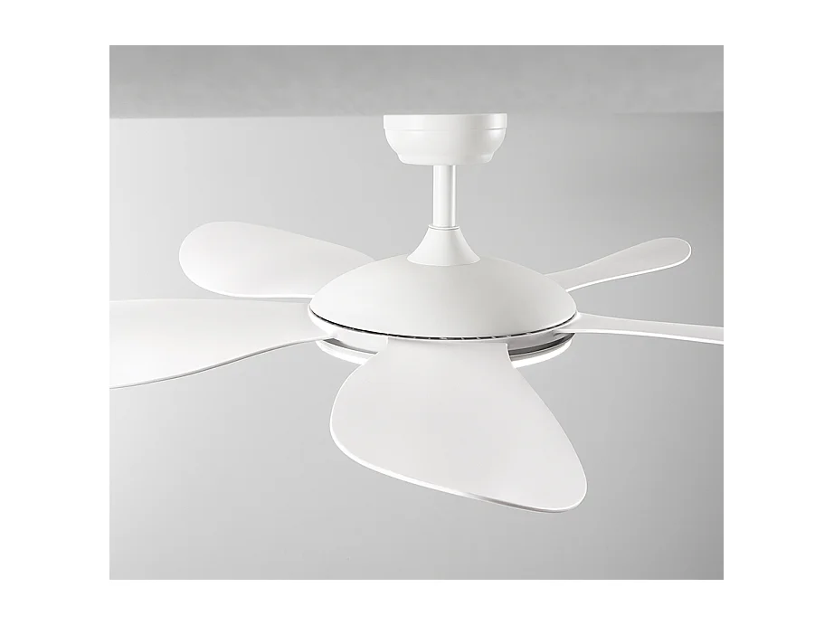 Smarti-Lüfter aus mattweißem Metall, 36 W, LED 7172 B CT, Gleichstrommotor