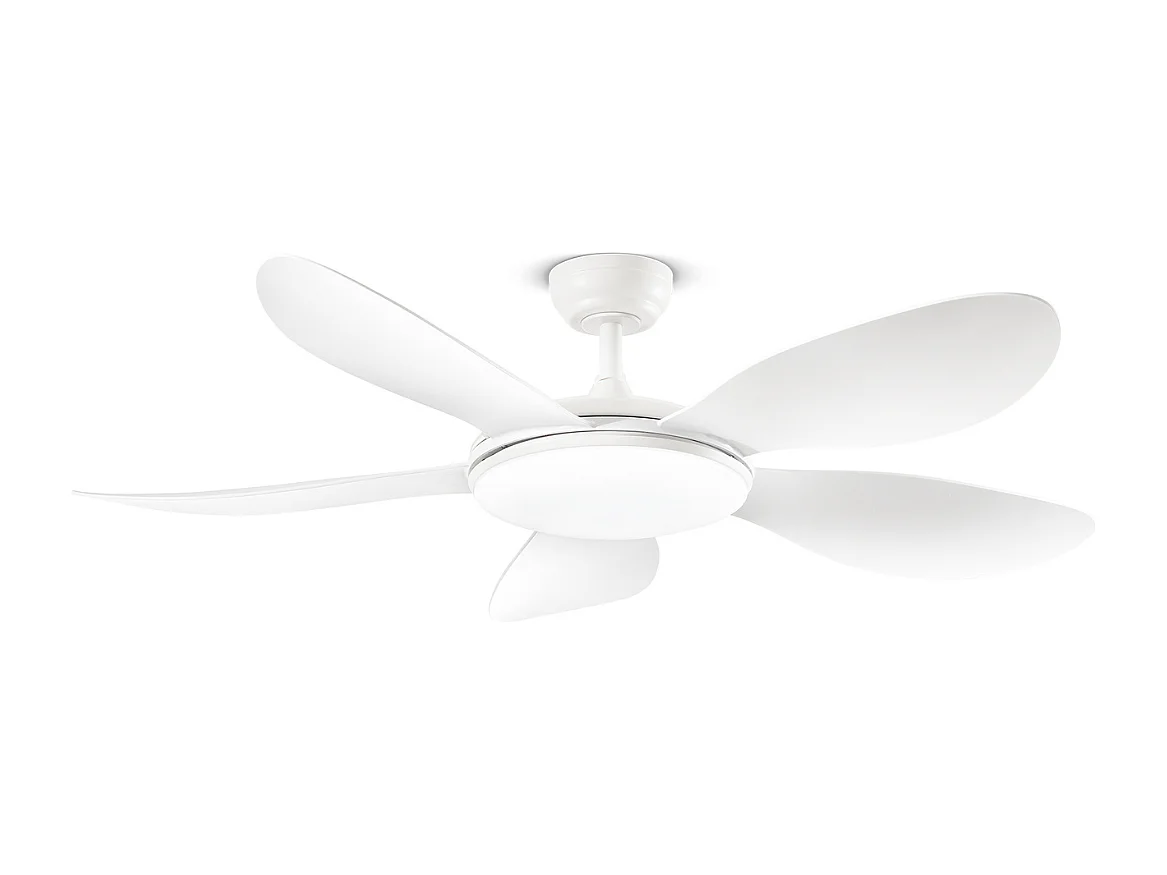 Ventilateur Smarti en métal blanc mat 36w LED 7172 B CT moteur DC