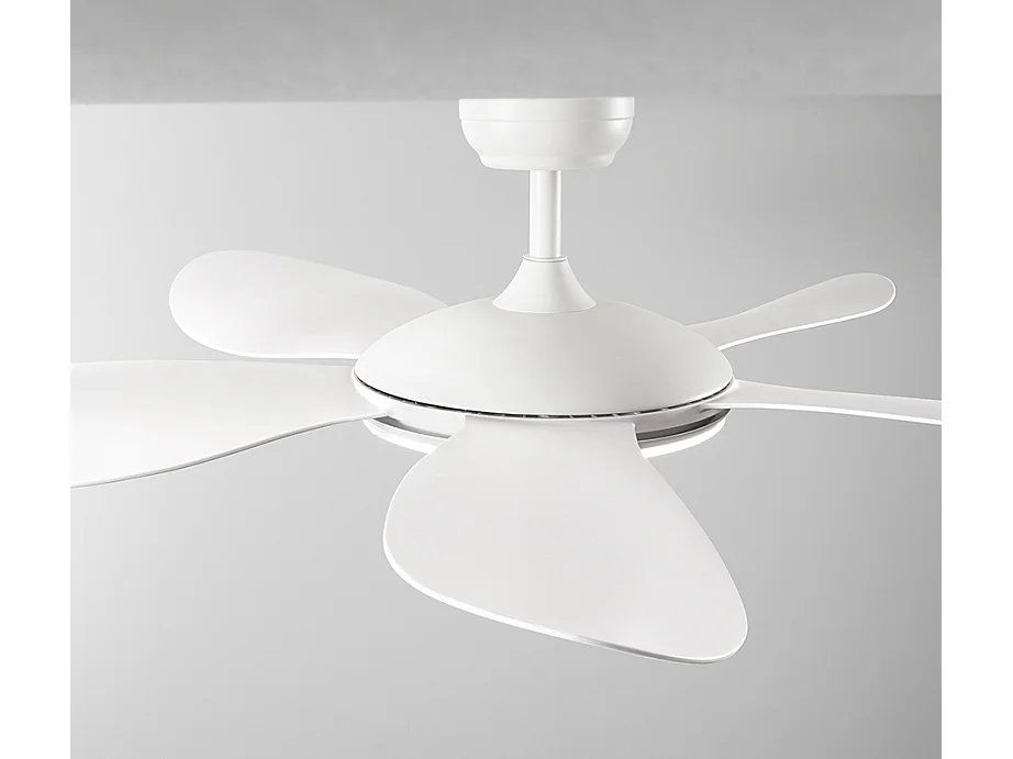 Ventilateur Smarti en métal blanc mat 36w LED 7172 B CT moteur DC