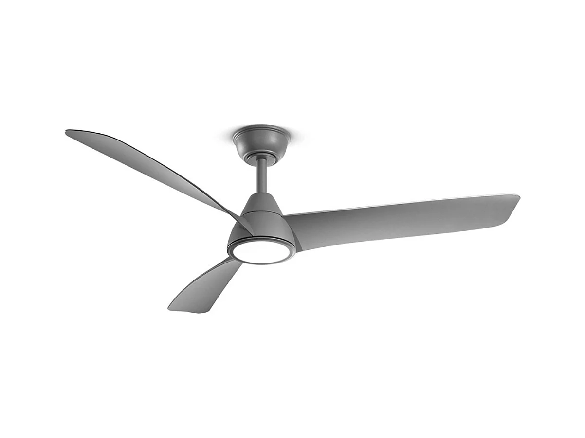 Ventilateur de Plafond avec Lumière Perenz 7204 GR CT Gris d. 132 cm, 3 Pales, 6 Vitesses, Moteur DC 35W, Silencieux