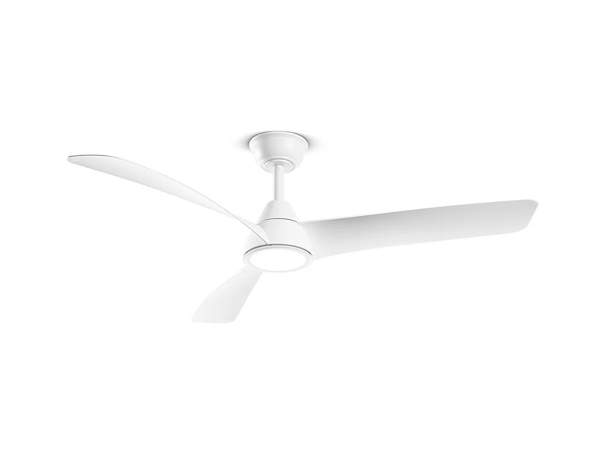 Ventilateur de Plafond avec Lumière Perenz 7204 B CT Blanc d. 132 cm, 3 Pales, 6 Vitesses, Moteur DC 35W, Silencieux