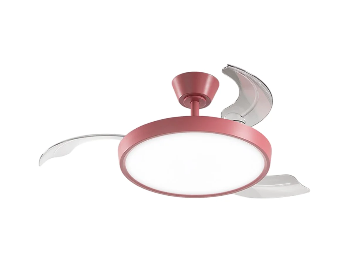 Ventilateur de Plafond avec Lumière Perenz 7196 R CT Rouge d. 106 cm, 3 Pales, 6 Vitesses, Moteur DC 40W, Silencieux
