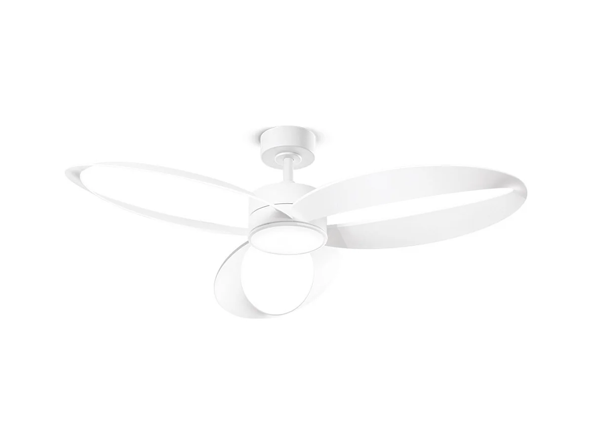 Ventilador de Teto com Luz Perenz 7202 B CT Branco – Ø 132 cm, 3 Lâminas, 6 Velocidades, Motor DC 35W, Silencioso