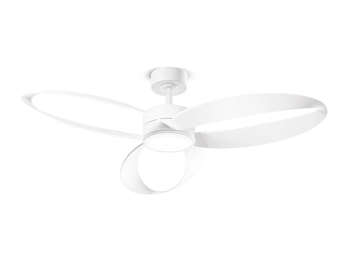 Ventilador de Teto com Luz Perenz 7202 B CT Branco - Ø 132 cm, 3 Lâminas, 6 Velocidades, Motor DC 35W, Silencioso