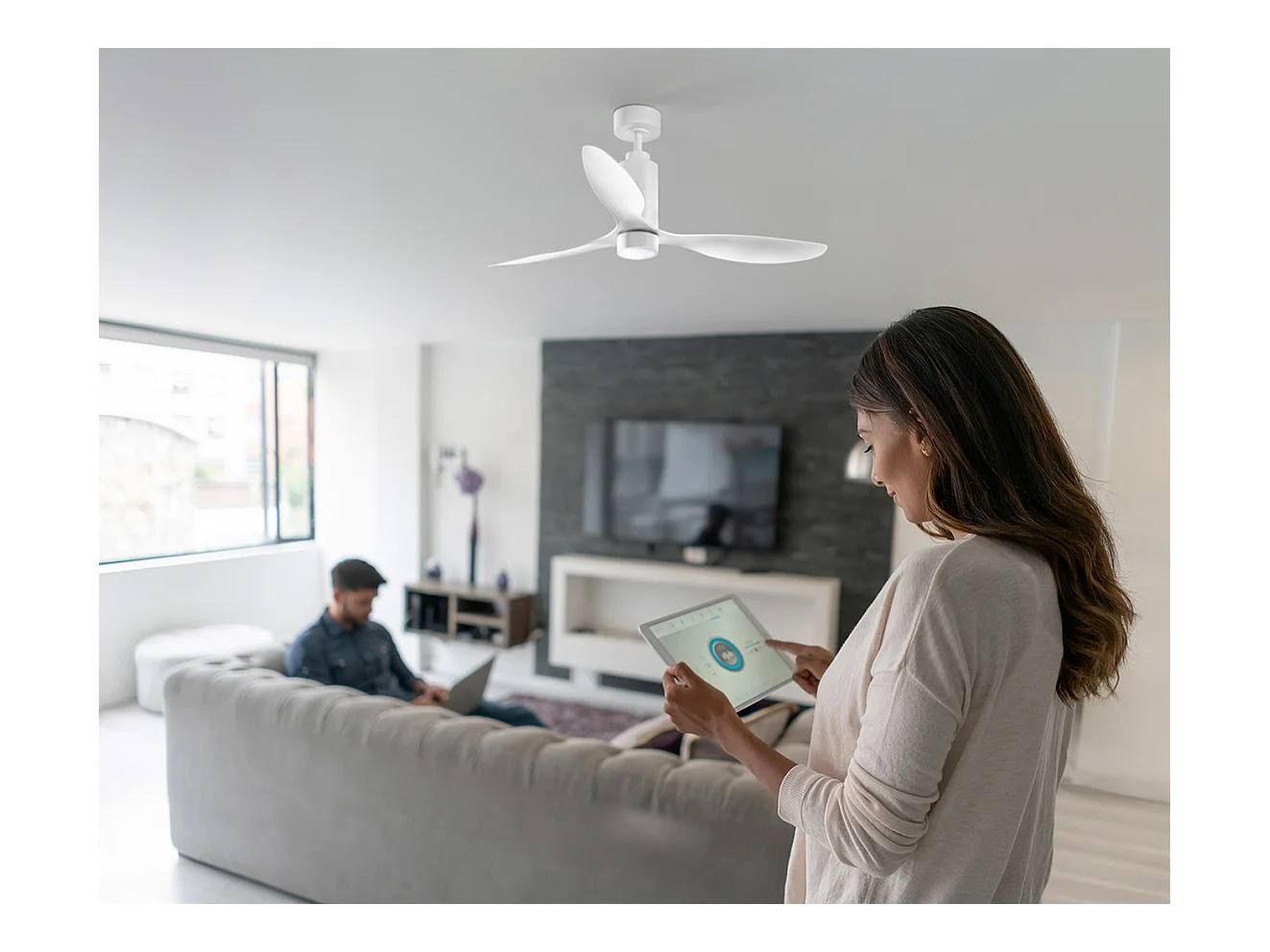 Plafondventilator met licht Perenz 7198 B CT Wit – Ø 132 cm, 3 bladen, 6 snelheden, DC-motor 35W, stil