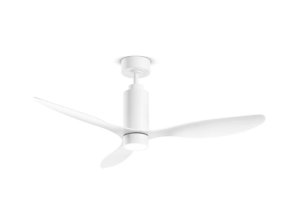 Ventilateur de Plafond avec Lumière Perenz 7198 B CT Blanc d. 132 cm, 3 Pales, 6 Vitesses, Moteur DC 35W, Silencieux