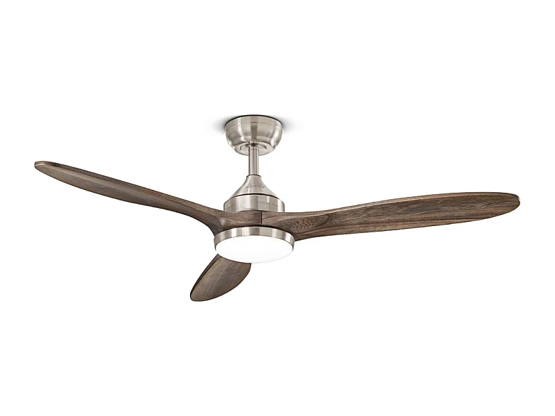 Ventilador de techo con luz Perenz 7170 CR CT Madera de nogal oscuro – Ø 130 cm, 3 aspas, 5 velocidades, motor DC de 26 W, silencioso