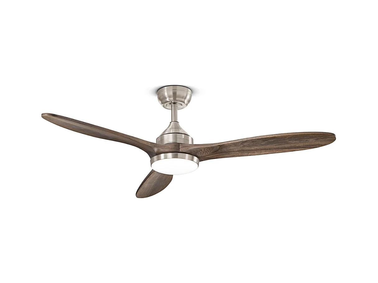 Perenz -  Triad-Lüfter aus Metall mit gebürstetem Chrom-Finish, 18 W LED 7170 CR CT, Gleichstrommotor