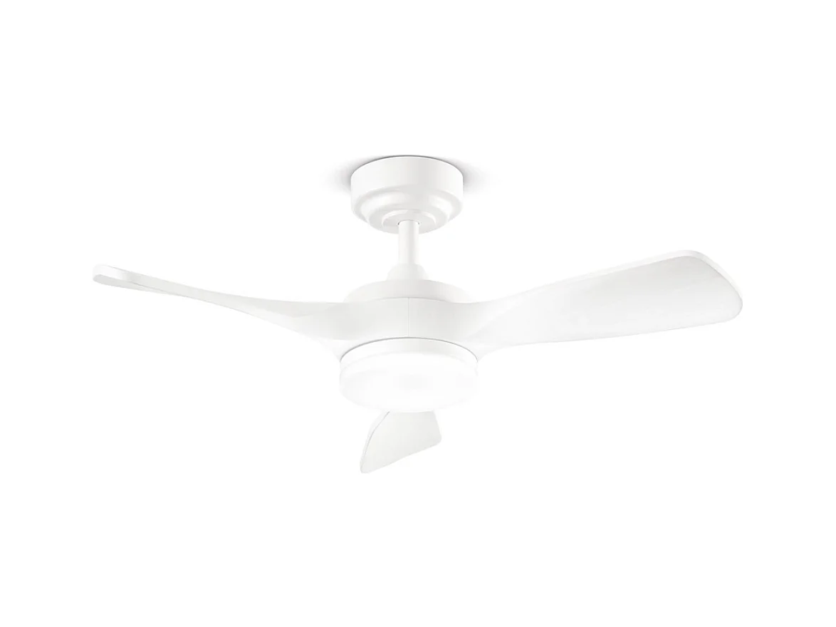 Sirio-Lüfter aus weiß lackiertem Metall, 18 W LED 7186 B CT, Gleichstrommotor