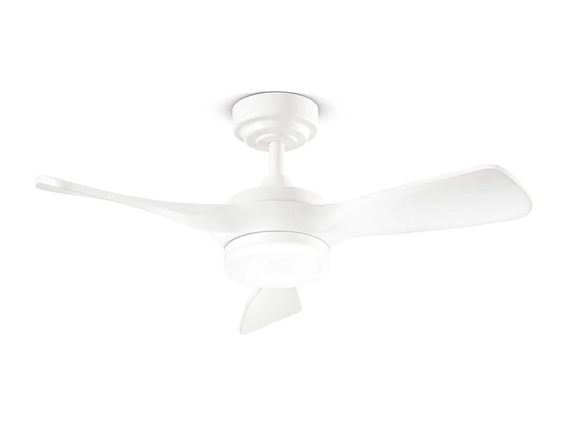 Ventilateur Sirio en métal peint en blanc 18w LED 7186 B ​​​​CT Moteur DC