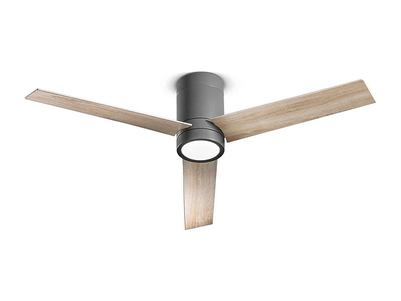 Ventilateur de Plafond avec Lumière Perenz 7185 GR CT Noir d. 132 cm, 3 Pales, 6 Vitesses, Moteur DC 40W, Silencieux