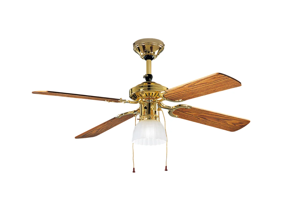 Ventilateur plafond Perenz 7064 OL laiton d.105 cm, 4 pales, 3 vitesses, moteur AC 50W, E27, silencieux, style rétro