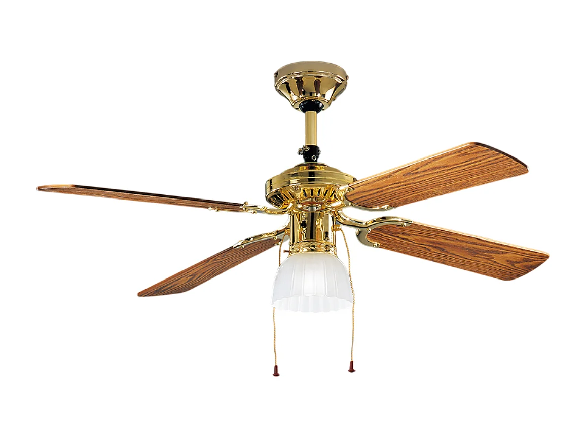 Ventilateur plafond Perenz 7064 OL laiton d.105 cm, 4 pales, 3 vitesses, moteur AC 50W, E27, silencieux, style rétro