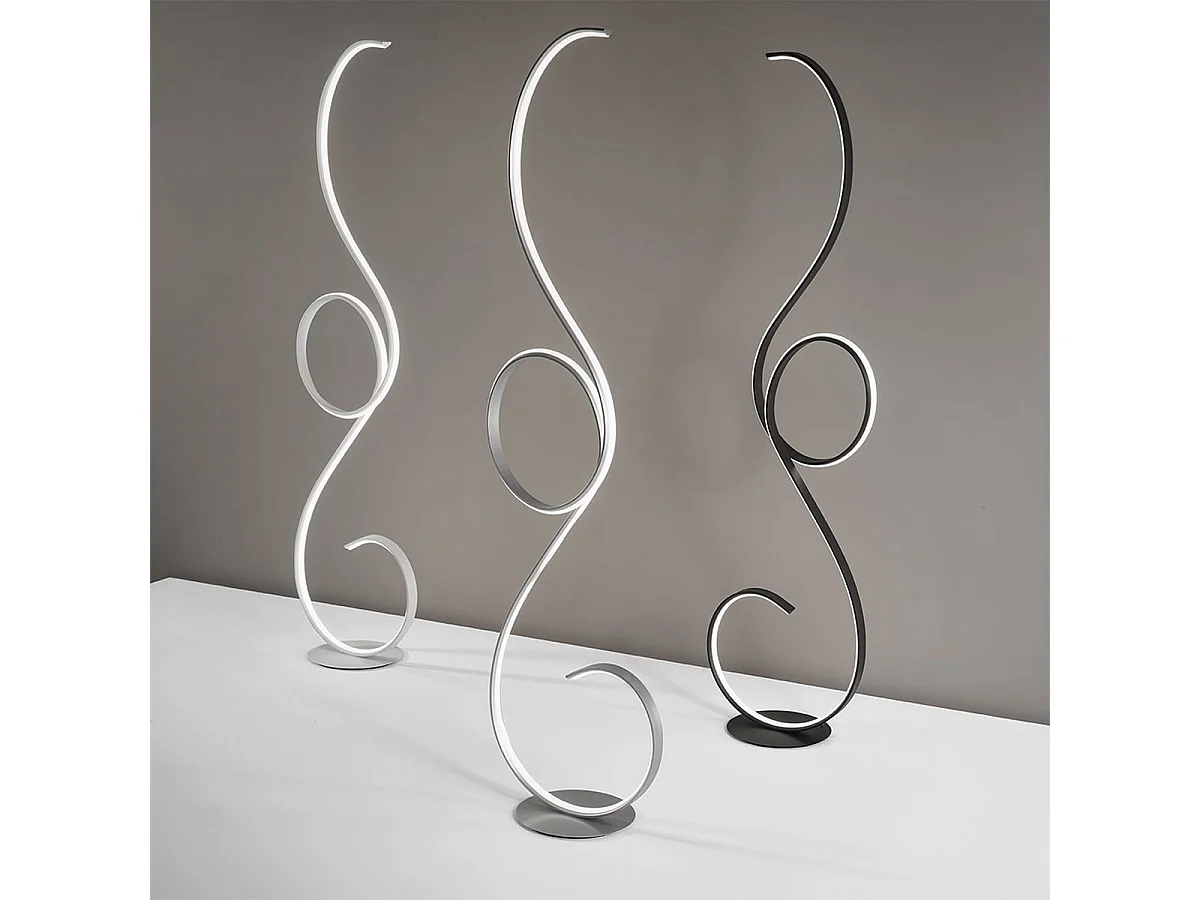 Lampadaire LED Flok par Ondaluce 44w 4400lm 3000K h.157cm Dimmable Noir