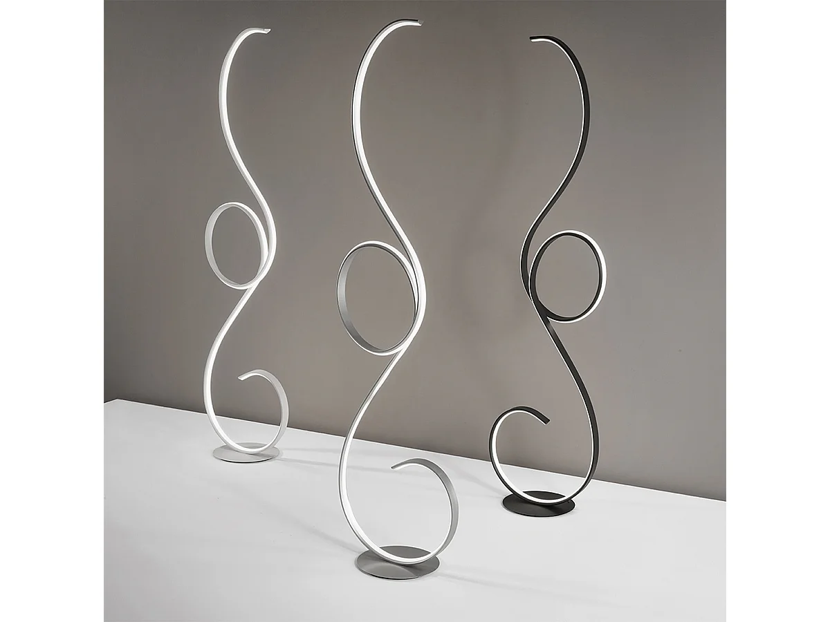 Flok LED-Stehleuchte von Ondaluce, 44 W, 4400 lm, 3000 K, H. 157 cm, dimmbar, Weiß