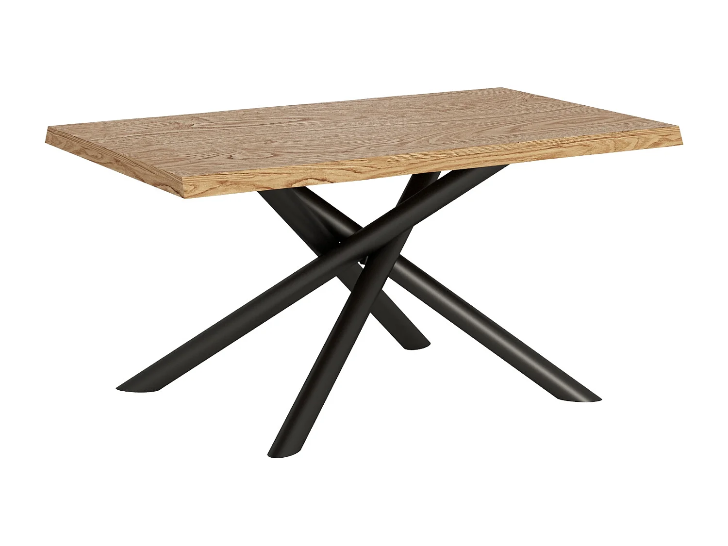 Table fixe 90x140 cm Vindral chêne écorcé pieds anthracite