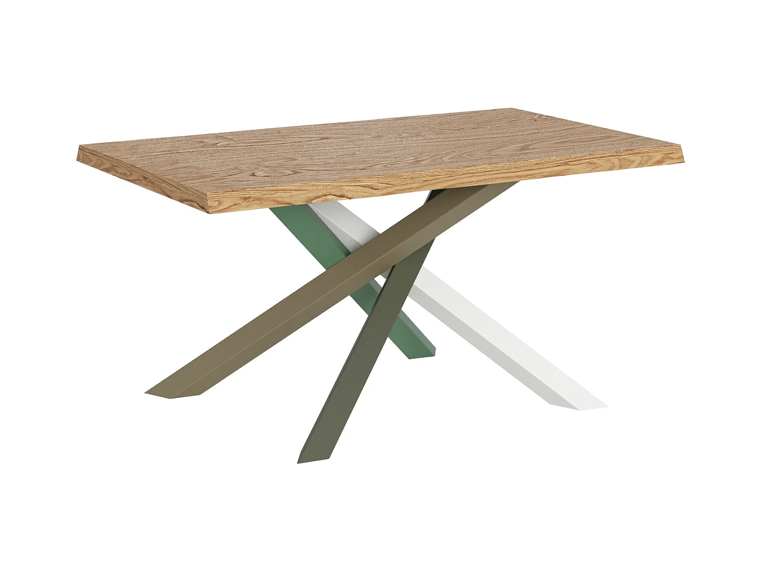Fester Tisch 90x160 cm Versalux entrindete Eichenbeine 4/A