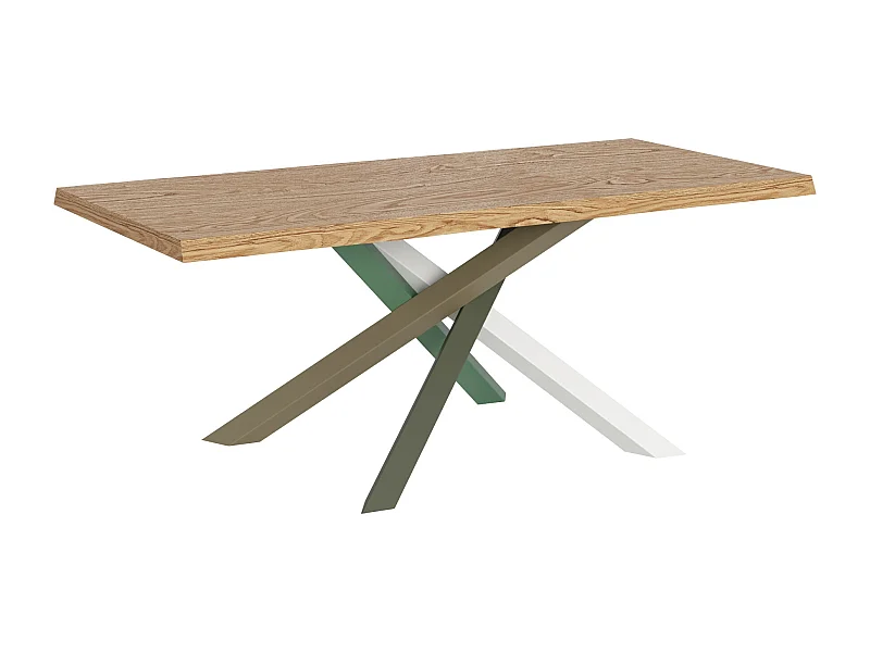 Table fixe 90x180 cm Versalux pieds chêne écorcé 4/A