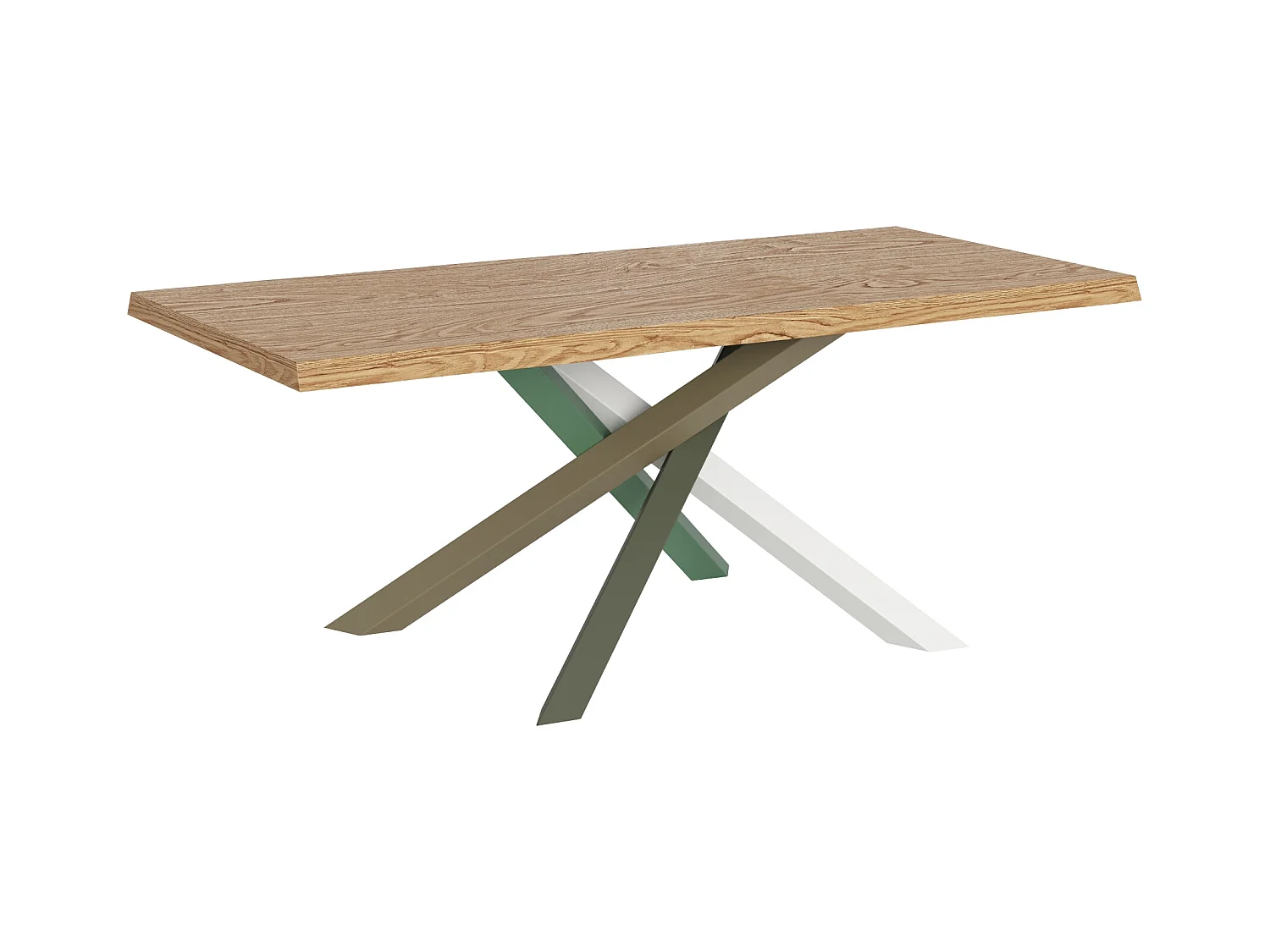 Fester Tisch 90x180 cm Versalux entrindete Eichenbeine 4/A