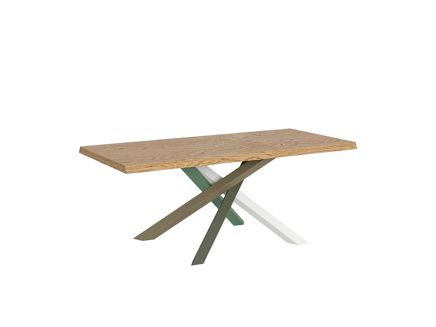 Fixed table 90x180 cm Versalux debarked oak legs 4/A