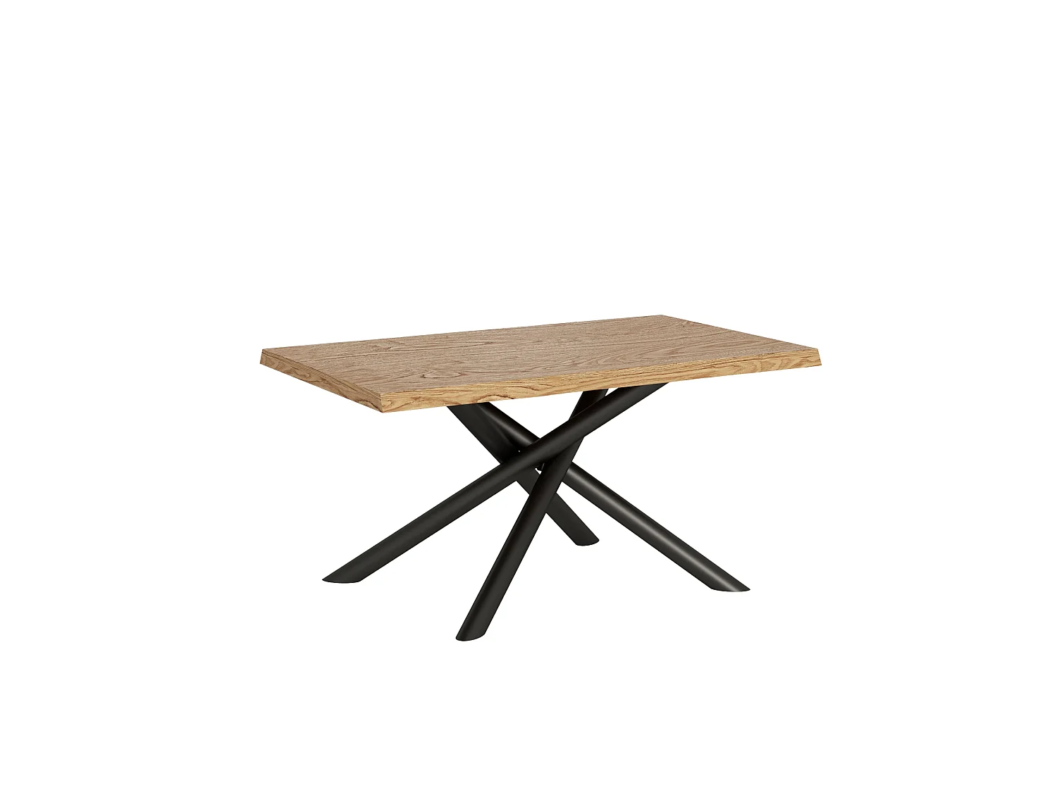 Fixed table 90x160 cm Vindral debarked oak anthracite legs