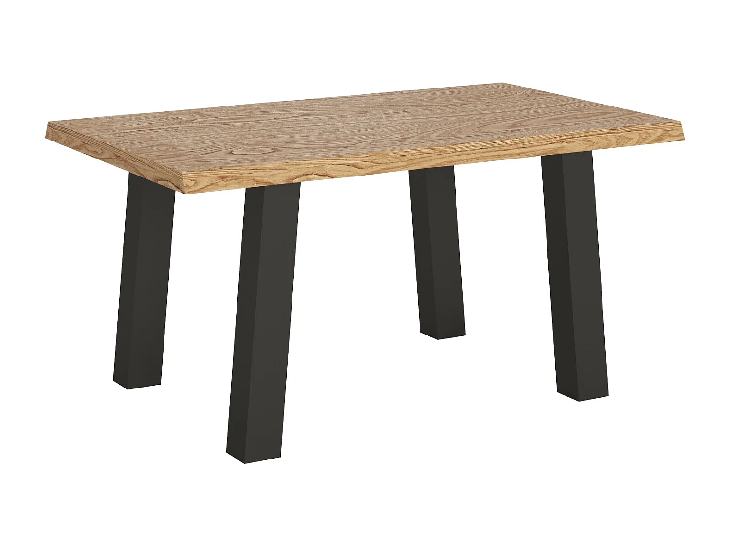 Mesa fija 90x160 cm Svalen roble descortezado patas antracita