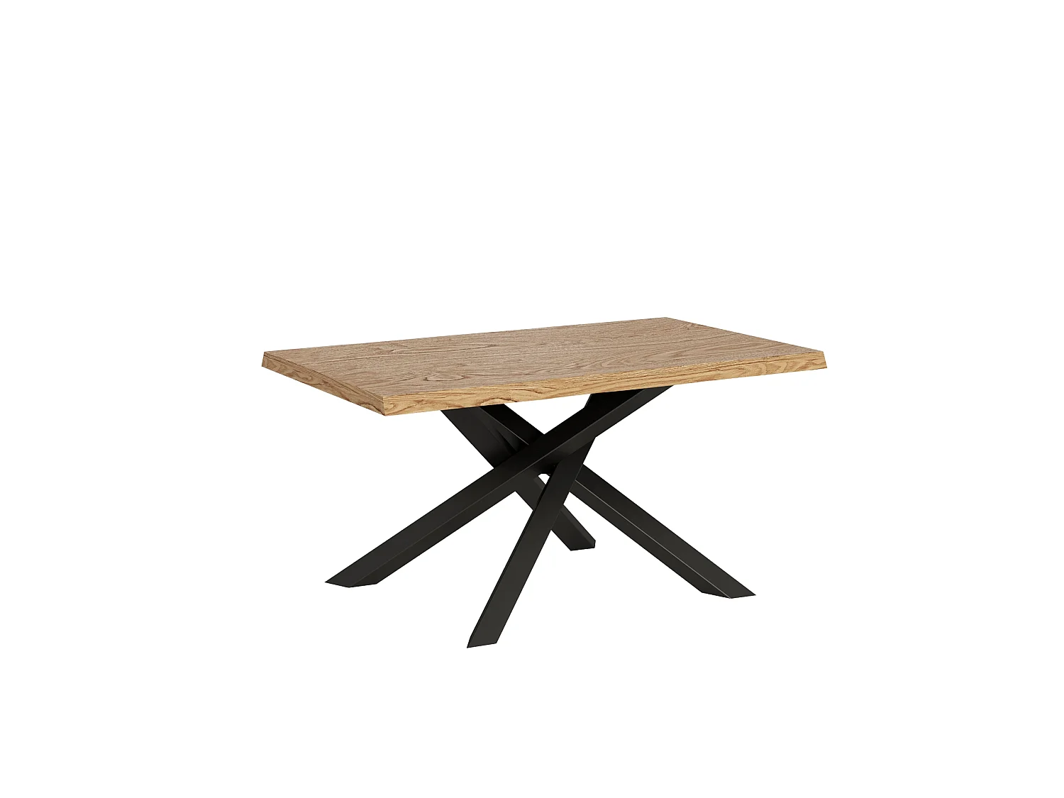 Fixed table 90x160 cm Versalux debarked oak anthracite legs