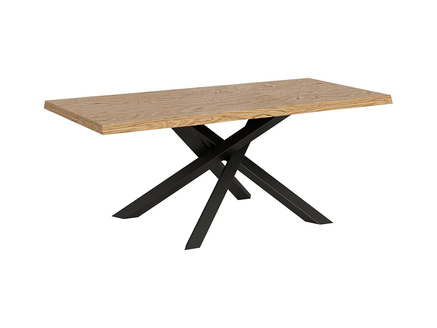 Table fixe 90x180 cm Versalux chêne écorcé pieds anthracite