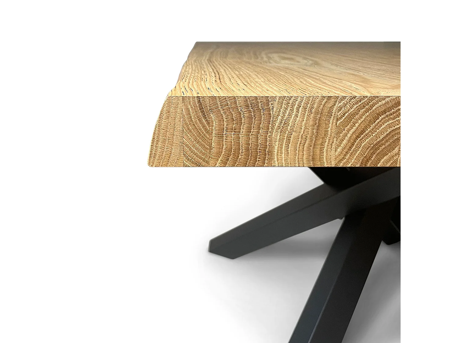 Fixed table 90x140 cm Versalux debarked oak anthracite legs