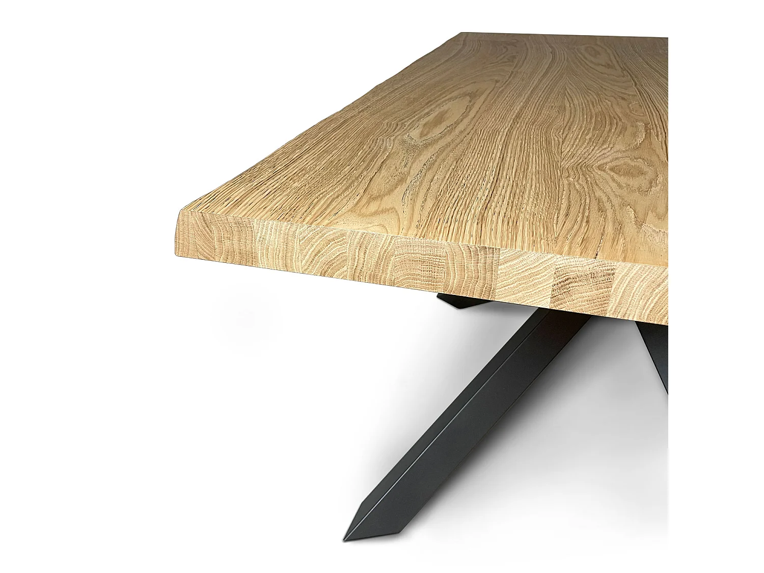 Fixed table 90x140 cm Versalux debarked oak anthracite legs