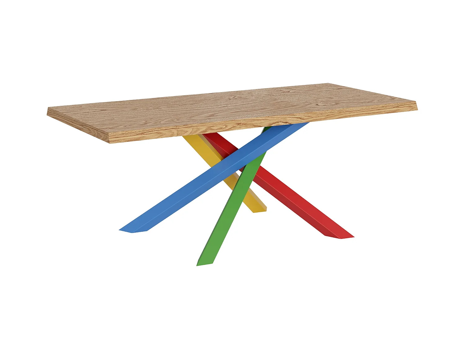 Fester Tisch 90x180 cm Versalux entrindete Eichenbeine 4/B
