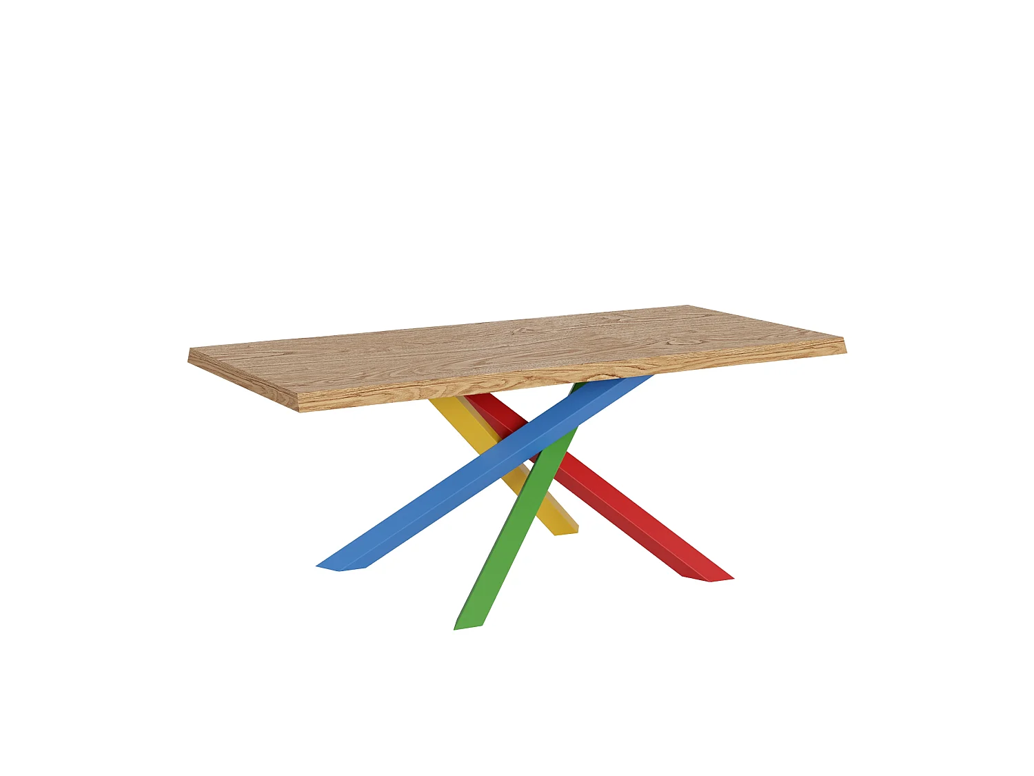 Fixed table 90x180 cm Versalux debarked oak legs 4/B