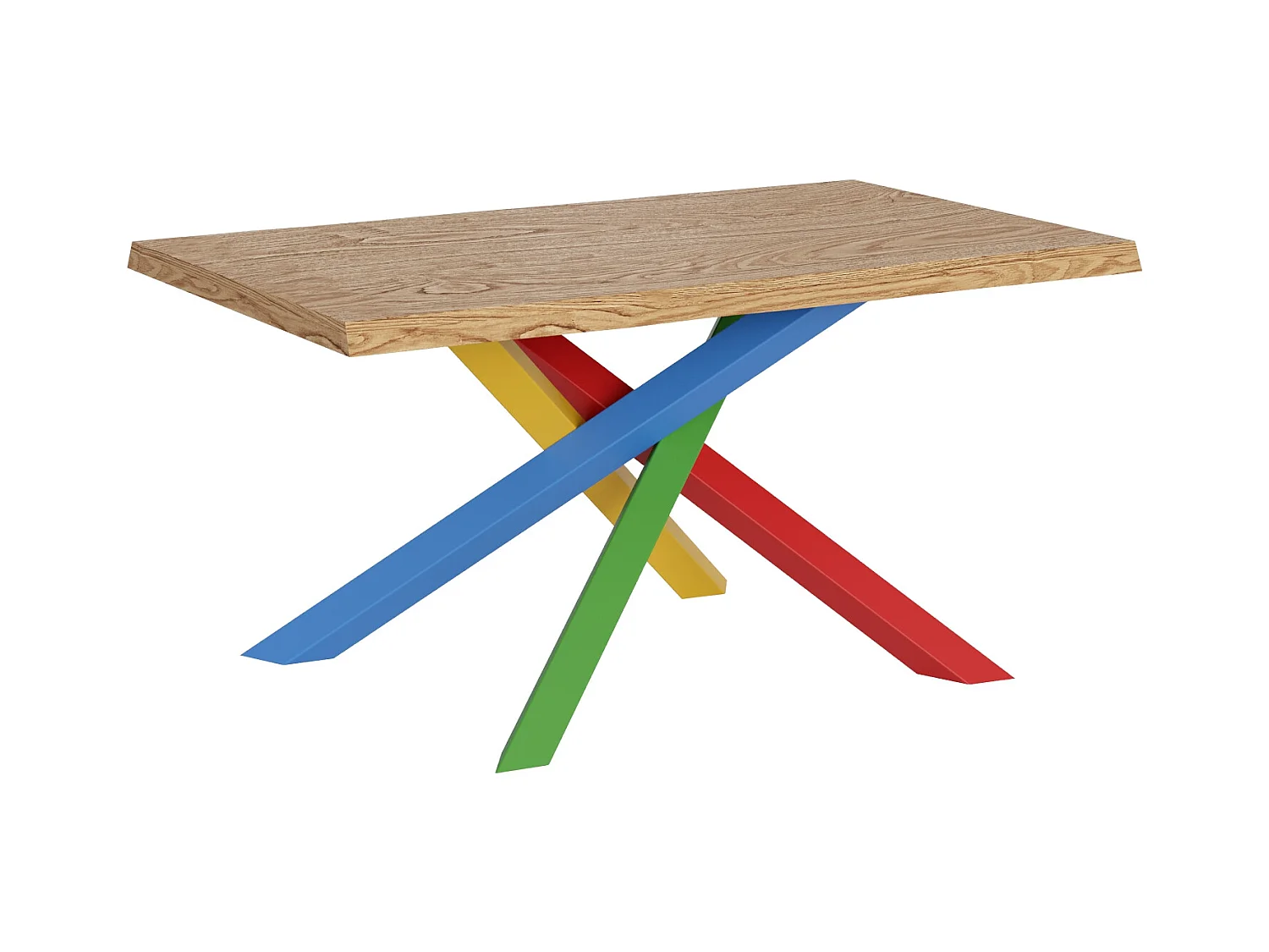 Table fixe 90x160 cm Versalux pieds chêne écorcé 4/B