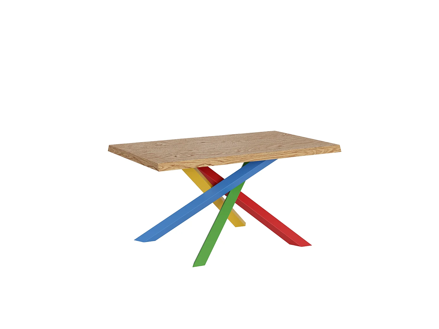 Fixed table 90x160 cm Versalux debarked oak legs 4/B