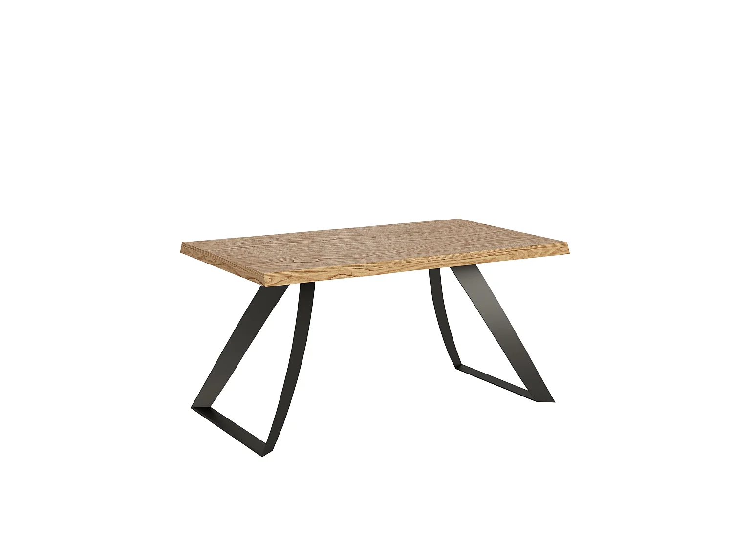 Fixed table 90x160 cm Tabira debarked oak anthracite legs