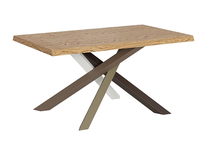 Table fixe 90x160 cm Versalux pieds chêne écorcé 4/C