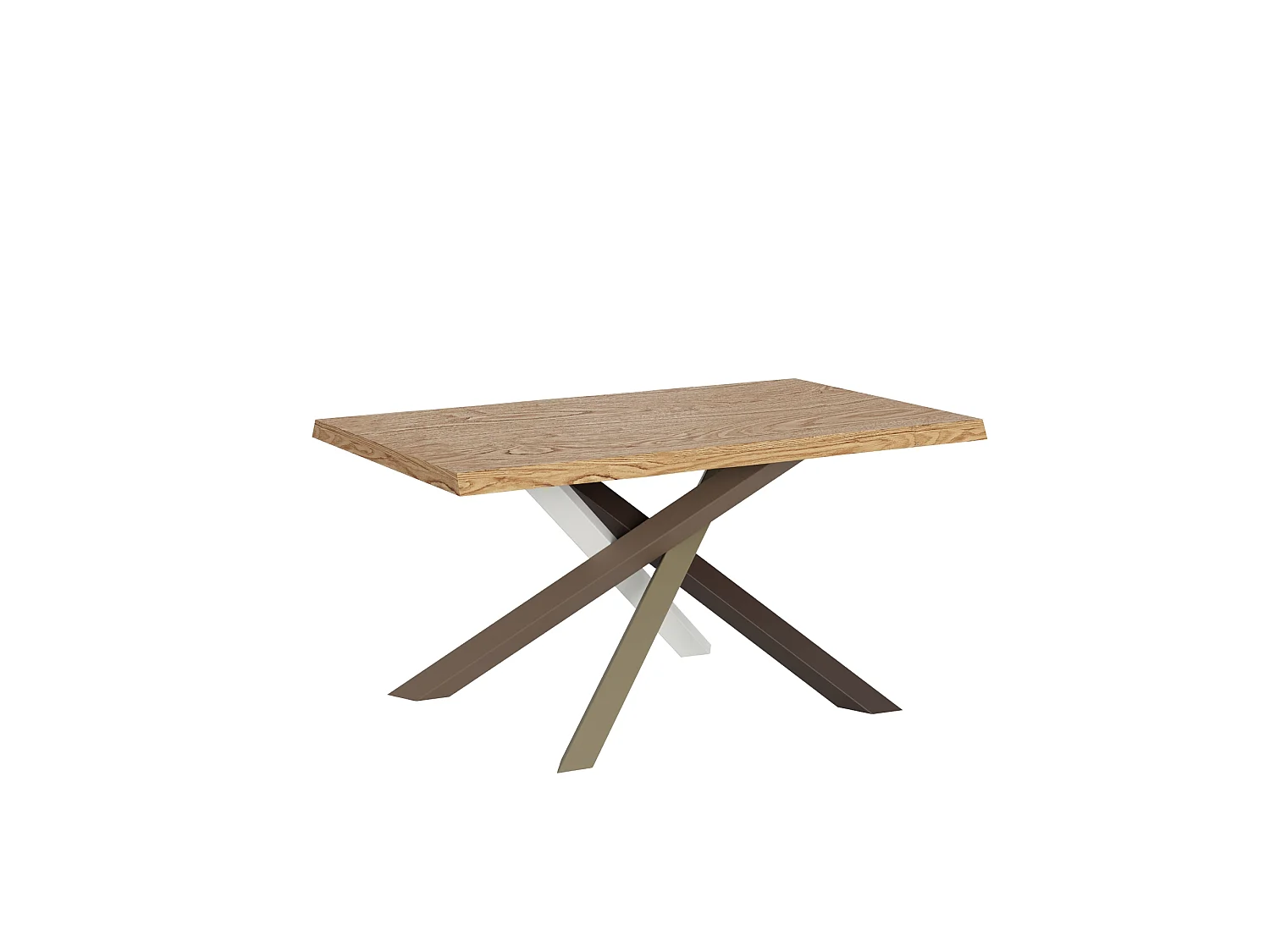 Fixed table 90x140 cm Versalux debarked oak legs 4/C