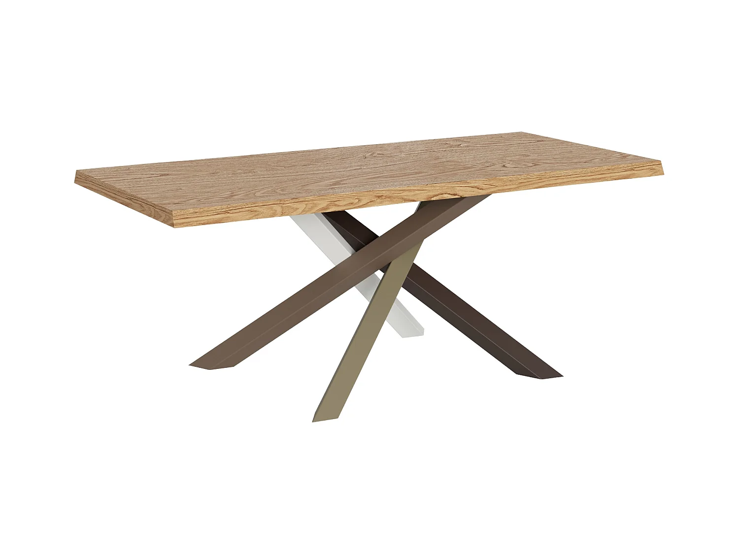 Fester Tisch 90x180 cm Versalux entrindete Eichenbeine 4/C