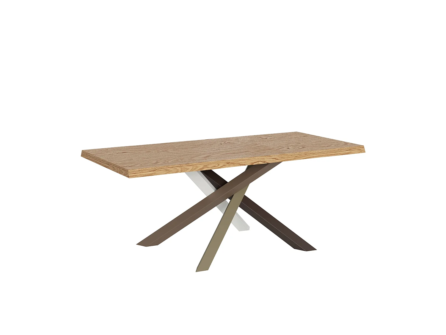 Fixed table 90x180 cm Versalux debarked oak legs 4/C