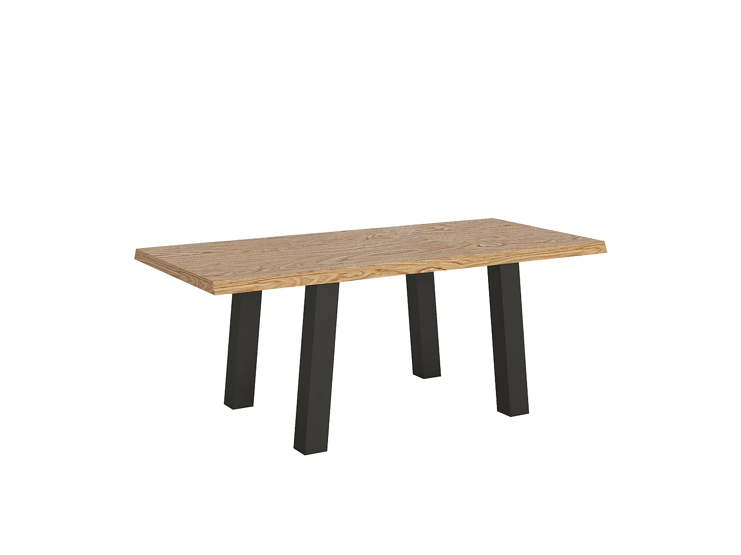 Table extensible 90x200/250 cm Svalen chêne écorcé pieds anthracite