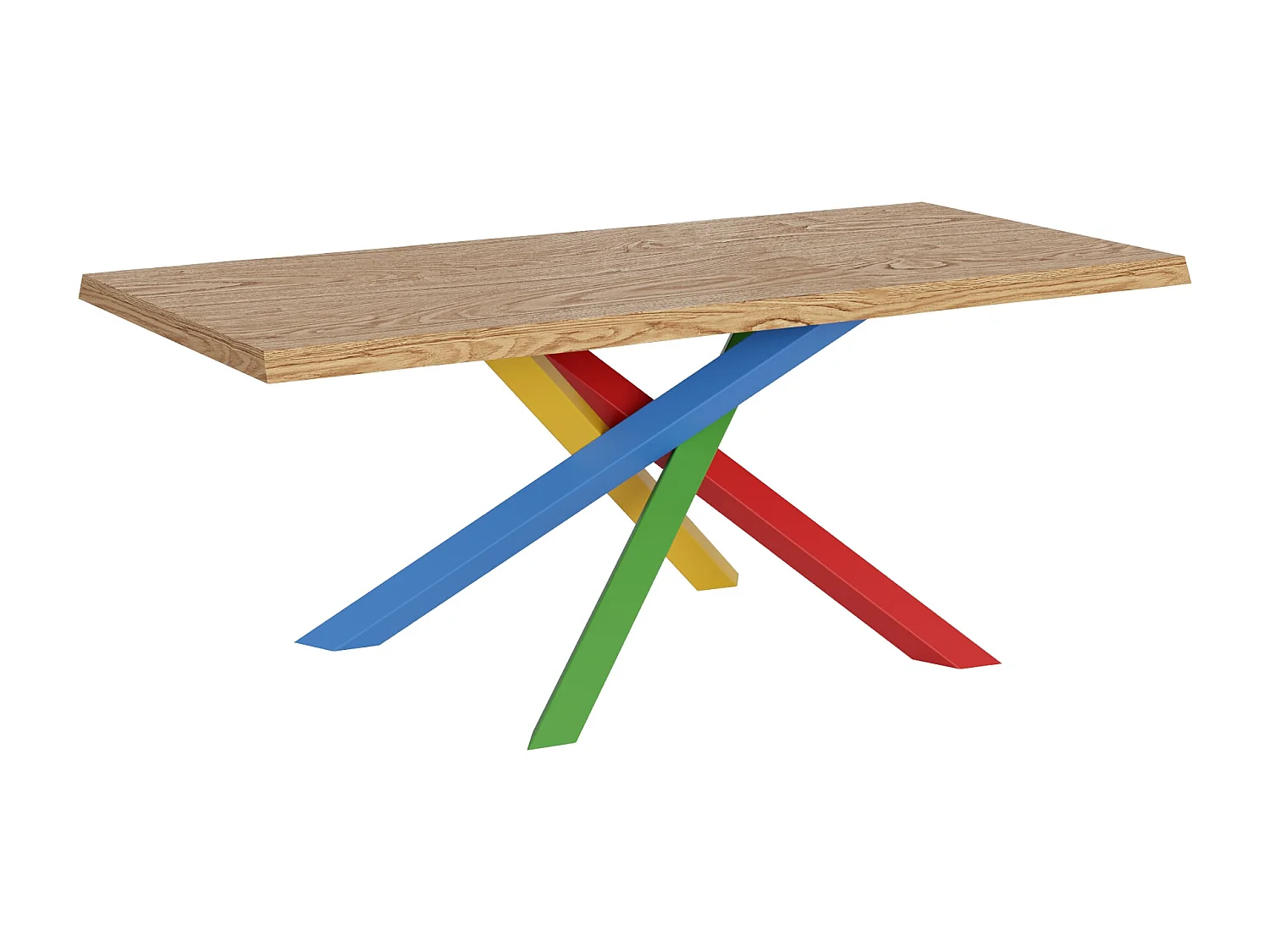 Table extensible 90x200/300 cm Versalux pieds chêne écorcé 4/B