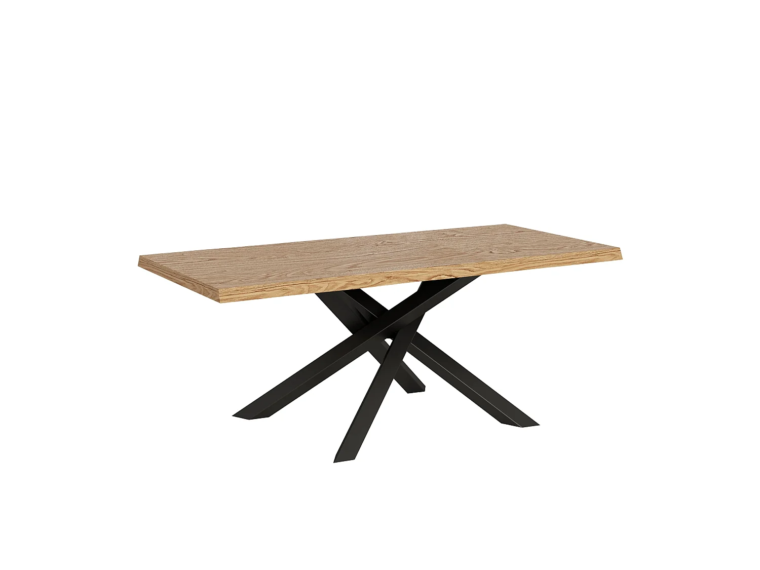 Extendable table 90x180/280 cm Versalux debarked oak anthracite legs