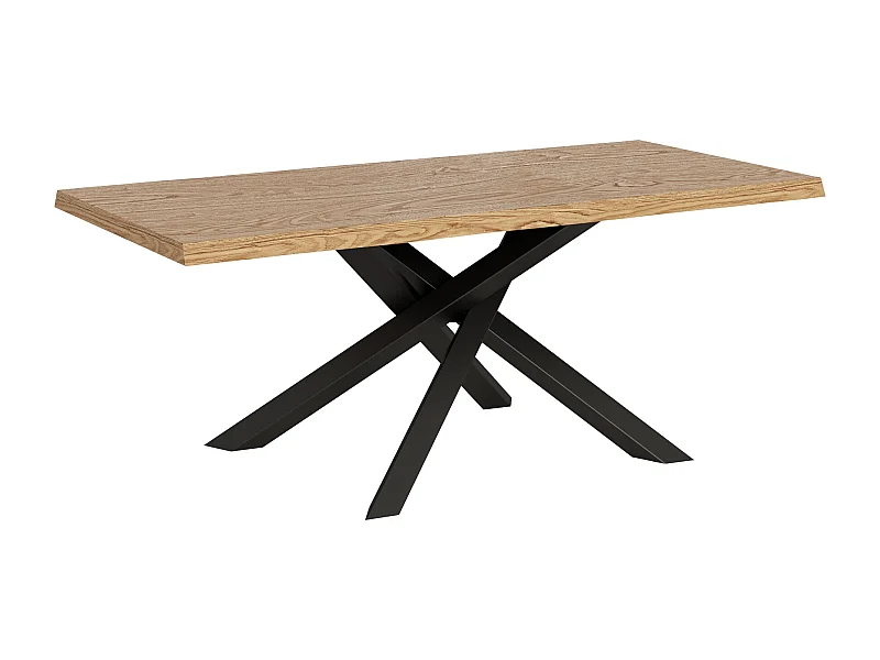 Table extensible 90x180/280 cm Versalux chêne écorcé pieds anthracite