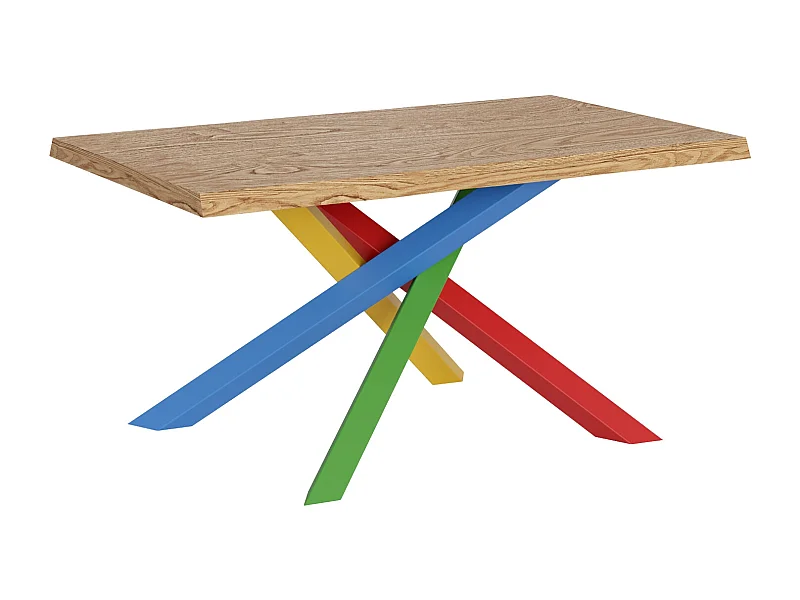 Ausziehbarer Tisch 90x140/240 cm Versalux entrindete Eiche, Beine 4/B