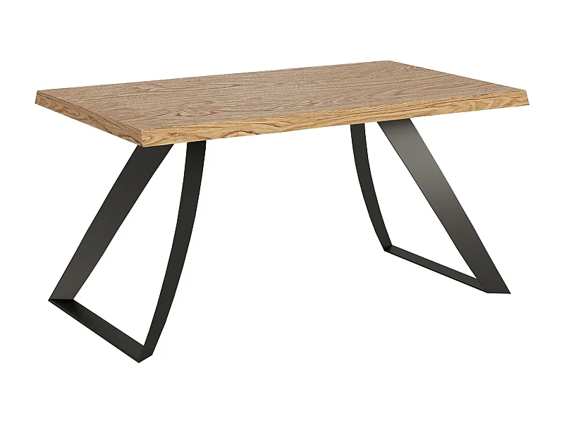 Table extensible 90x160/260 cm Tabira chêne écorcé pieds anthracite