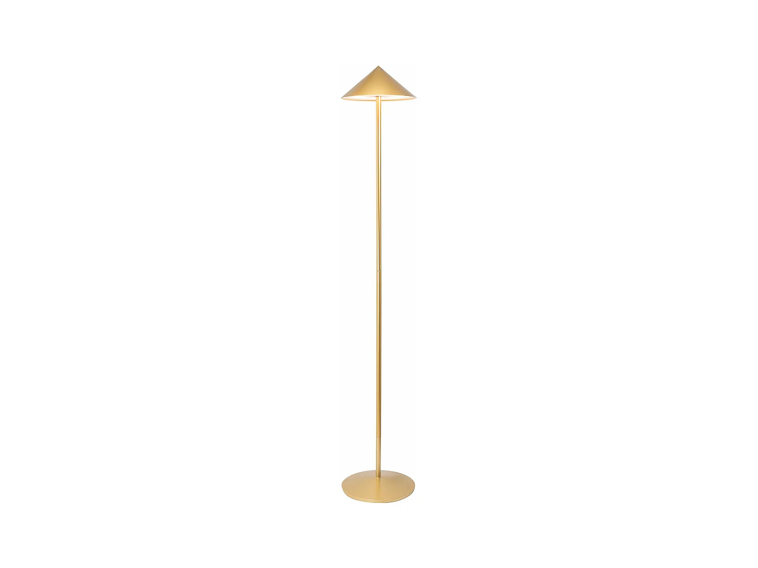 Lampadaire LED Zafferano Pina XXL doré, rechargeable, 6W IP65, variateur tactile, tête magnétique, pour intérieur/extérieur