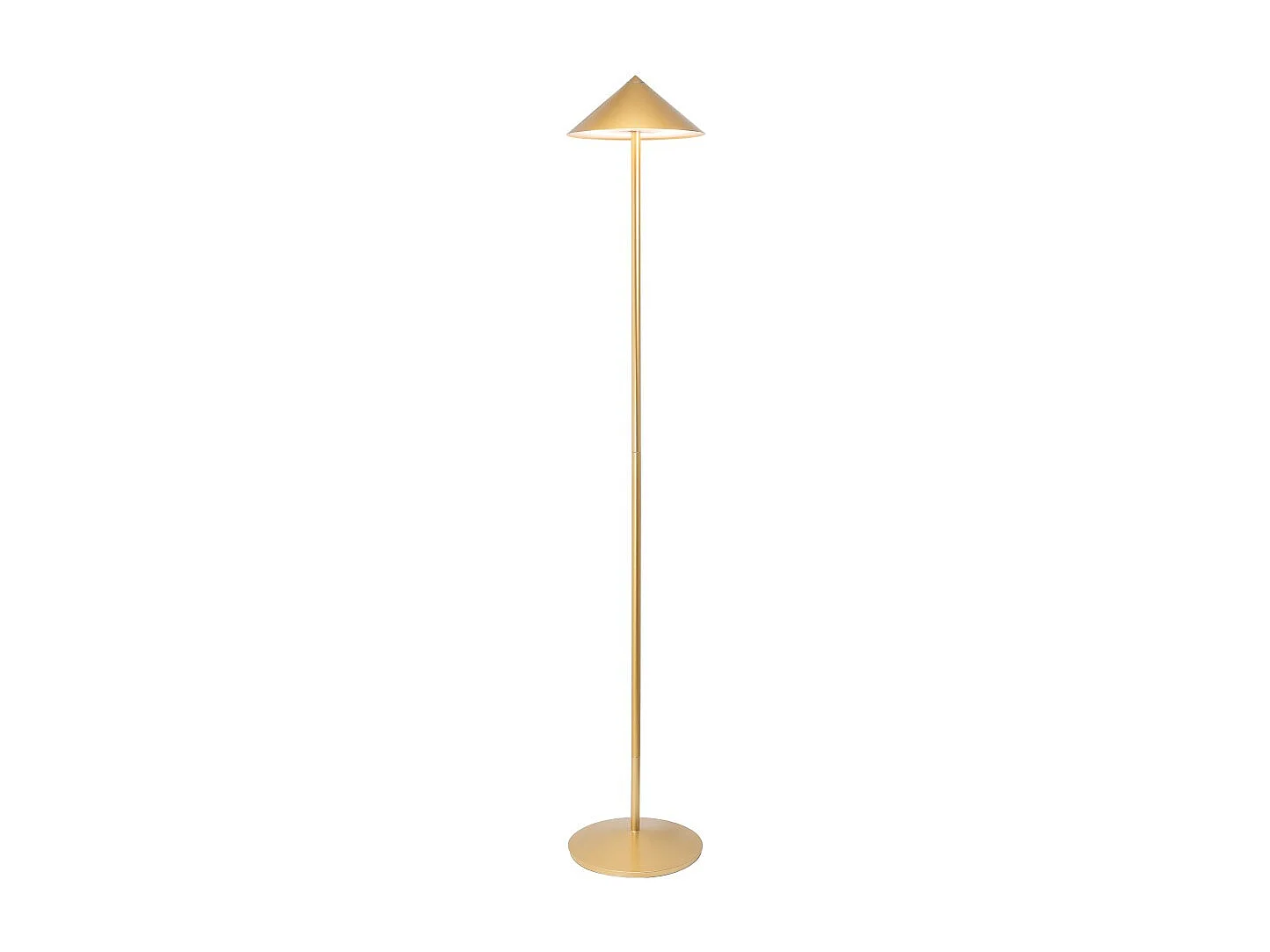 Lampadaire LED Zafferano Pina XXL doré, rechargeable, 6W IP65, variateur tactile, tête magnétique, pour intérieur/extérieur
